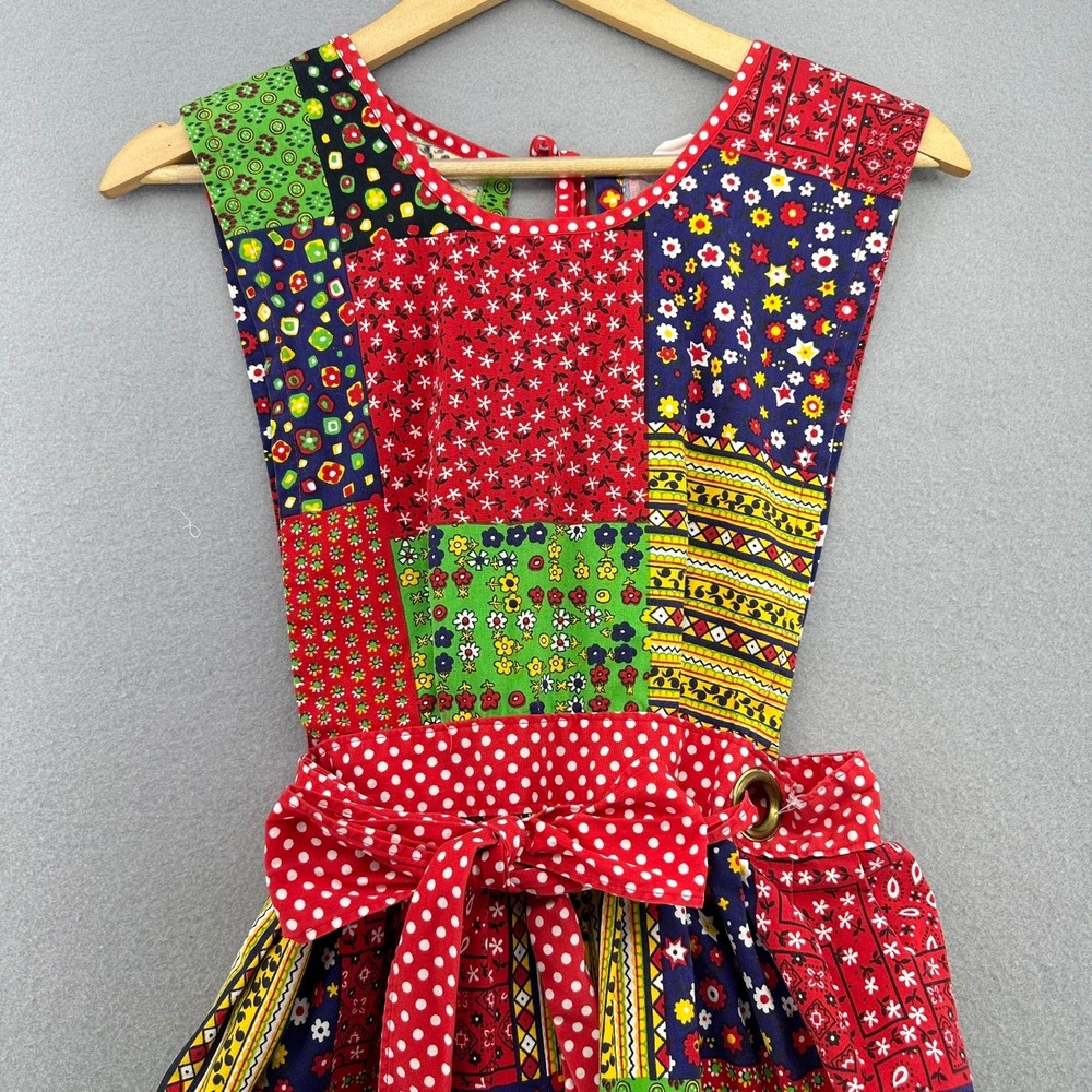 VTG 1970s Design House Patchwork Maxi Dress Made In Japan Cottagecore Boho OSFM